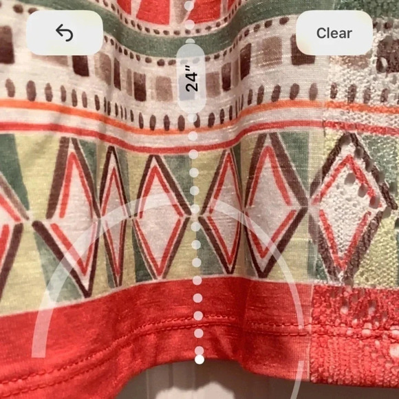 Alfred Dunner Parrot Cay Geometric-Print Top Petite XL New - Picture 12 of 13